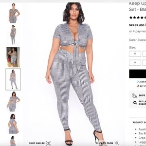 Keep up with it plaid pant set